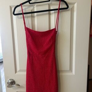 Lucy in the Sky Red Mini Dress with Spaghetti Straps